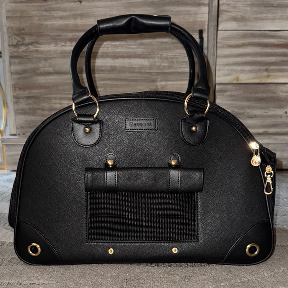 Elegant Black Pet Carrier Bag - Picture 1 of 16